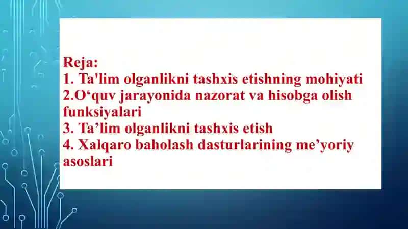 O‘QUVCHILARNING BILIM, KO‘NIKMA VA MALAKALARINI TASHXIS ETISH 2