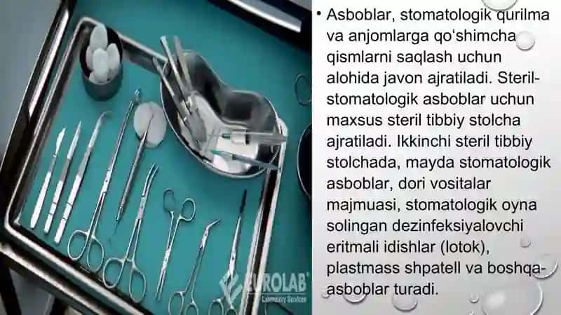STOMATOLOGIYADA ISHLASH UCHUN XAVFSIZLIK QOIDALARI. STOMATOLOGIK ASBOB-USKUNALAR BILAN ISHLASH QOIDA 2