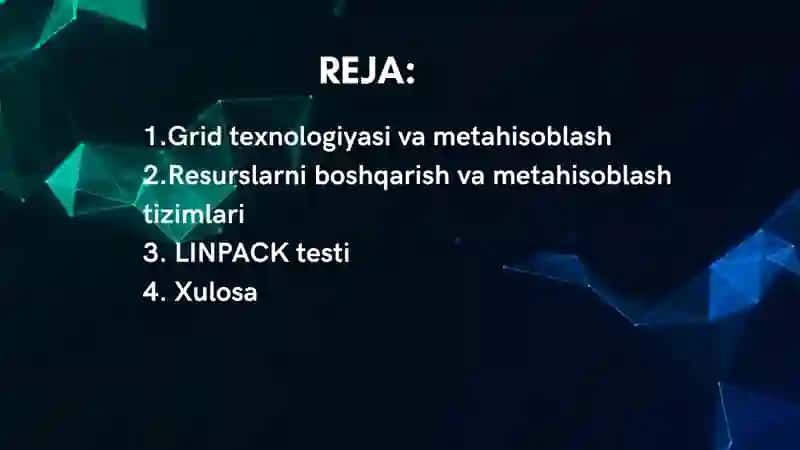 GRID - TEXNOLOGIYASI VA METAHISOBLASH, UNUMDORLIKNI BAHOLASH (MIPS, FLOPS), LINPACK TEST 2