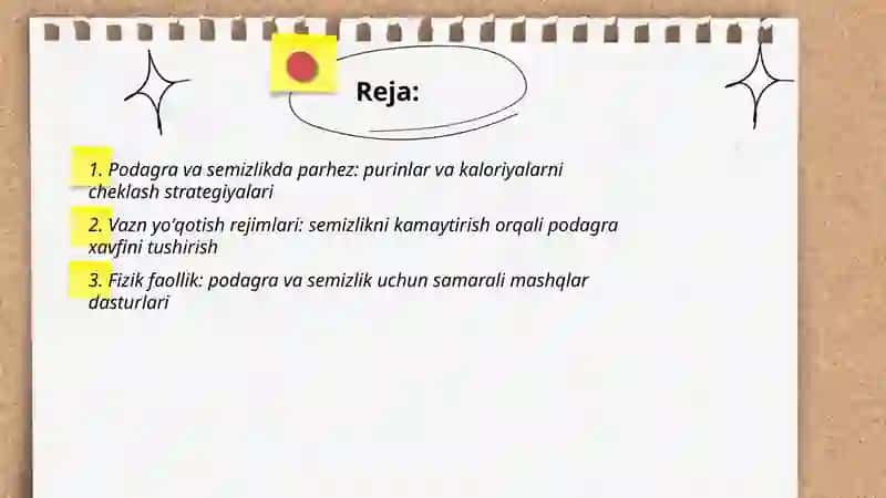 Podagra va semizlikni bartaraf etuvchi vositalar 2