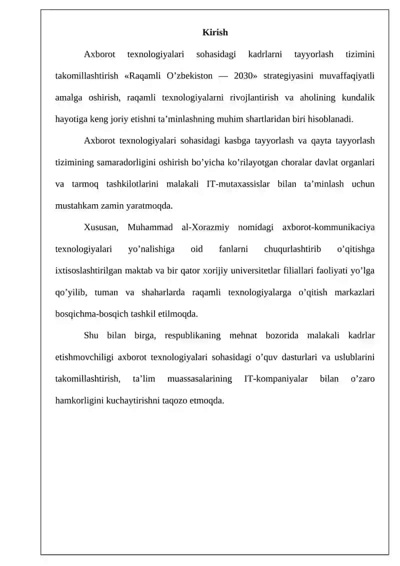 Axborot texnologiyalari sohasi 2