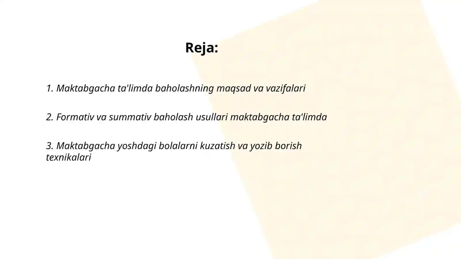 Maktabgacha ta'limda baholash ishlari 2