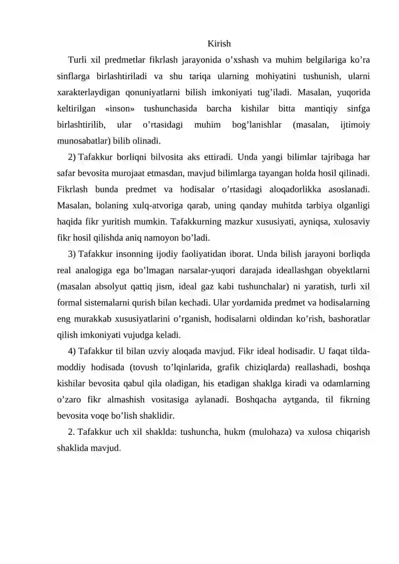 Tafakkurning mantiqiy shakllari va uning qonunlari 2