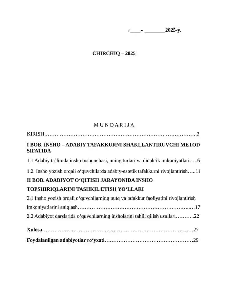 Adabiy ta'limda inshoning o'rni 2