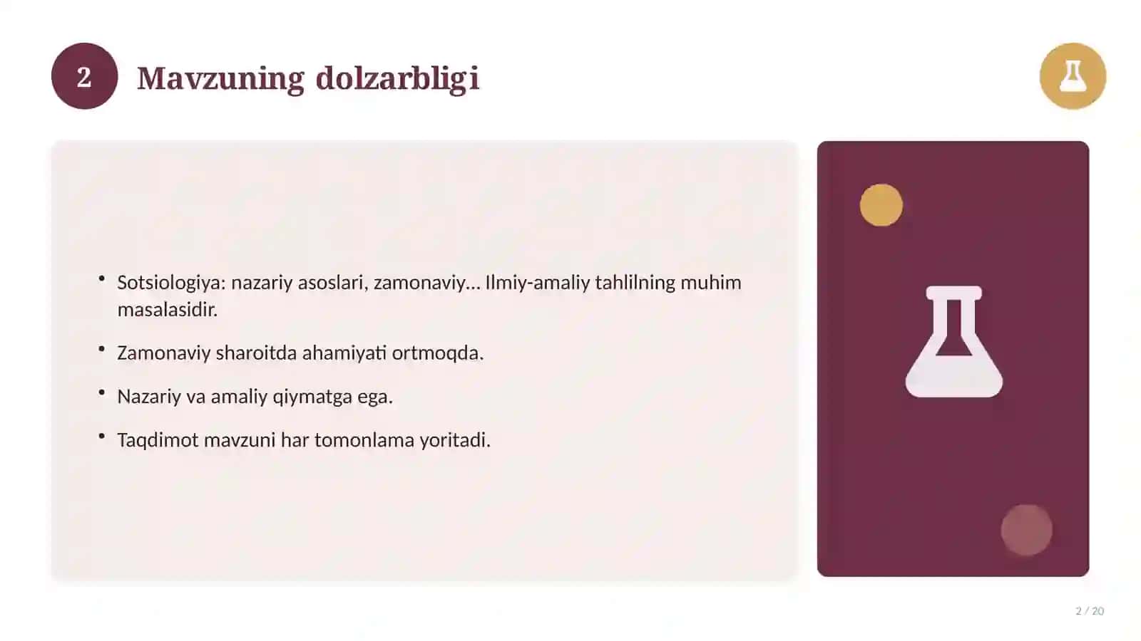 Sotsiologiya: nazariy asoslari, zamonaviy yondashuvda (Magistrlik dissertatsiyasi mavzusi) 2
