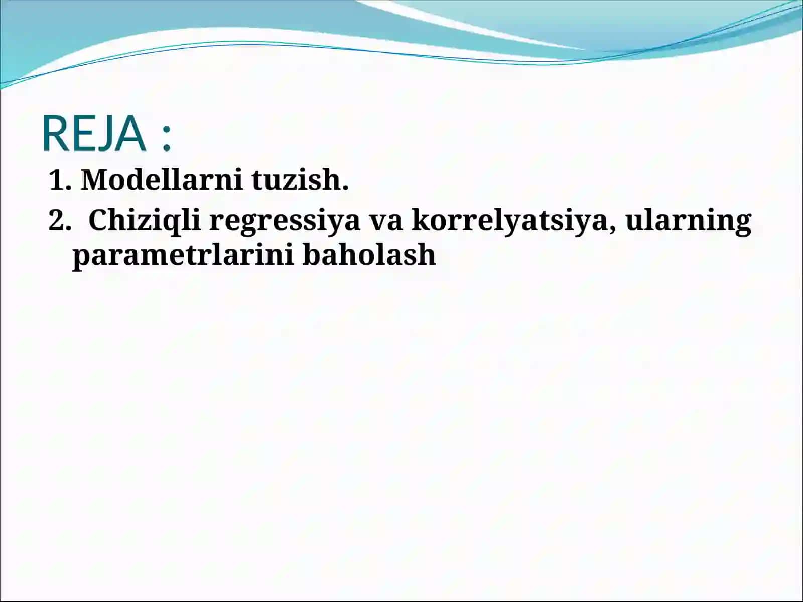 Juft korrelyatsion-regression tahlil 2