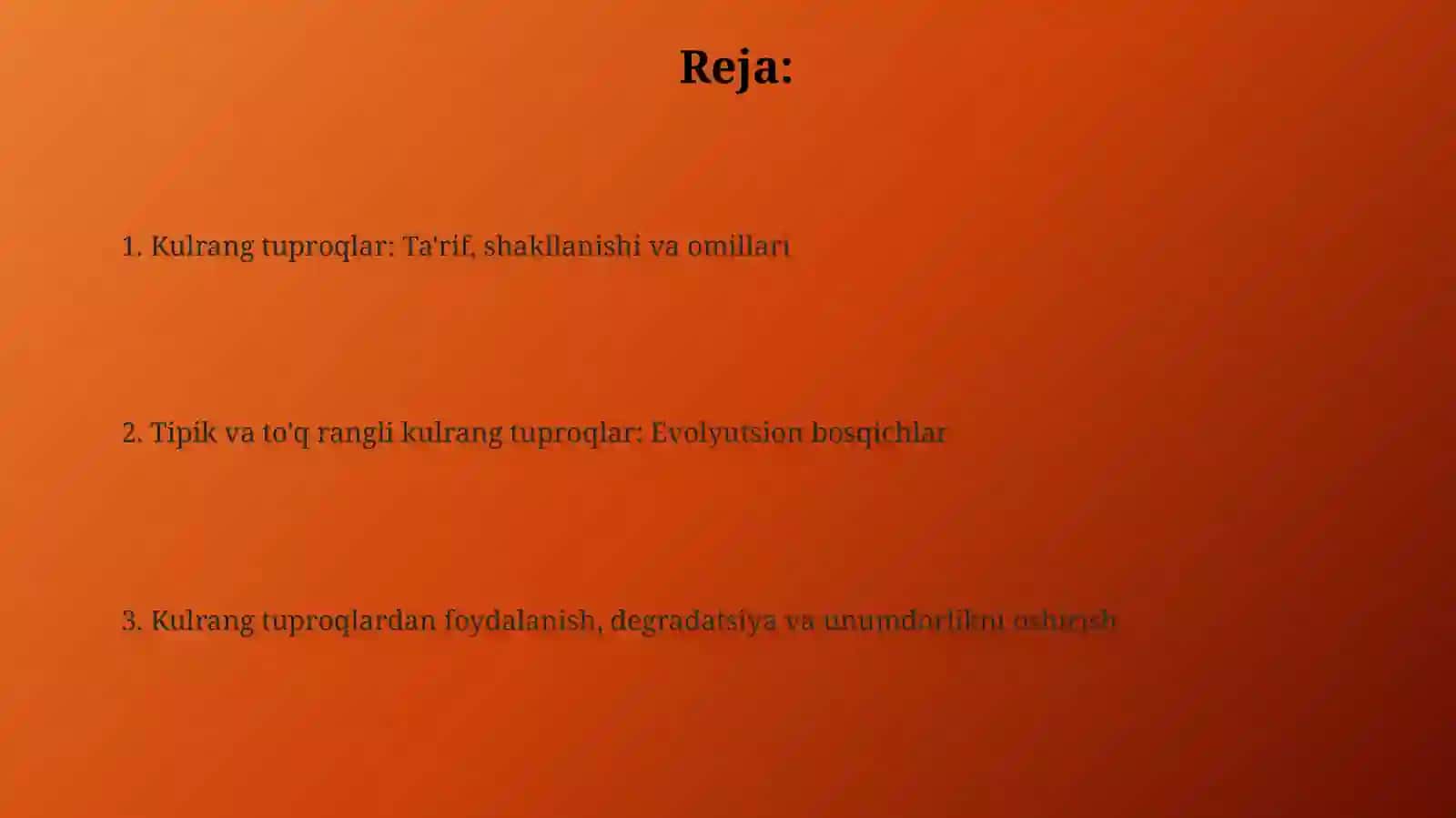 Bo' z tuproqlar, och tusli, tipik, to' q tusli bo z tuproqlar evolyusiyası 2