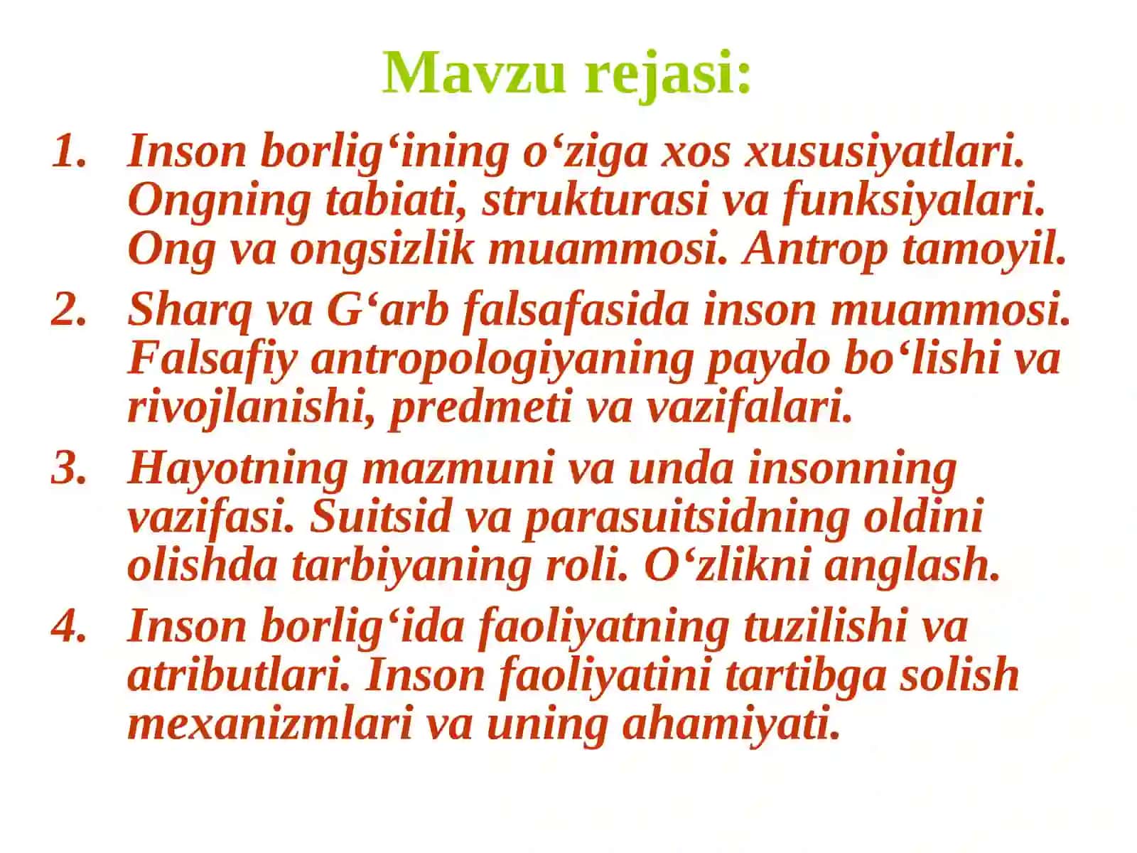Falsafiy antropologiya (Insonfalsafasi) 2