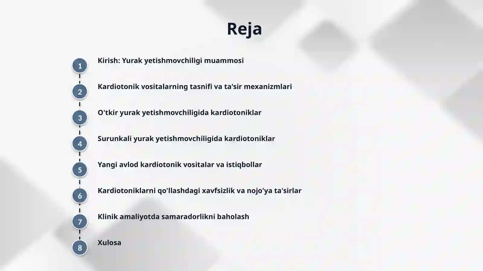 Oʻtkir va surunkali yurak yetishmovchiligida kardiotonik vositalar ahamiyati 2
