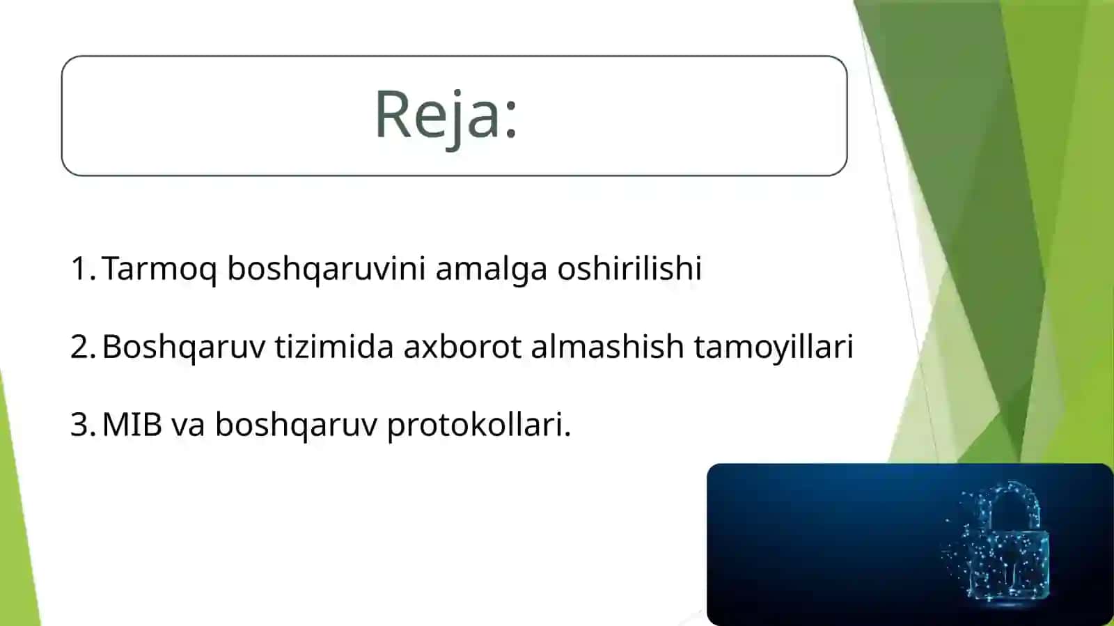 Tarmoqboshqaruviniamalgaoshirilishi 2