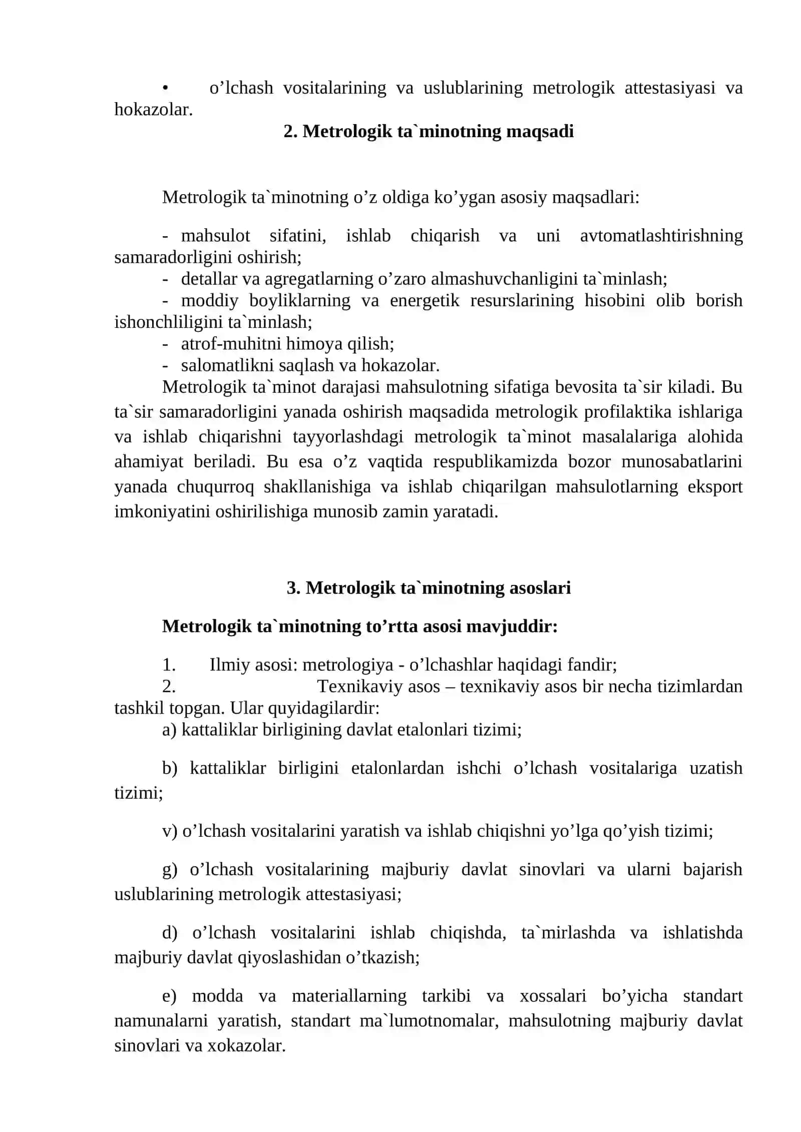 Mа’ruzа. O‘zbekiston Respublikasi metrologik xizmat va ta’minot 2