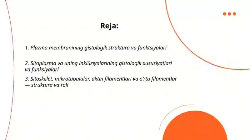 Hujayra elementlarning funkciyalari va gistologik strukturasi 2