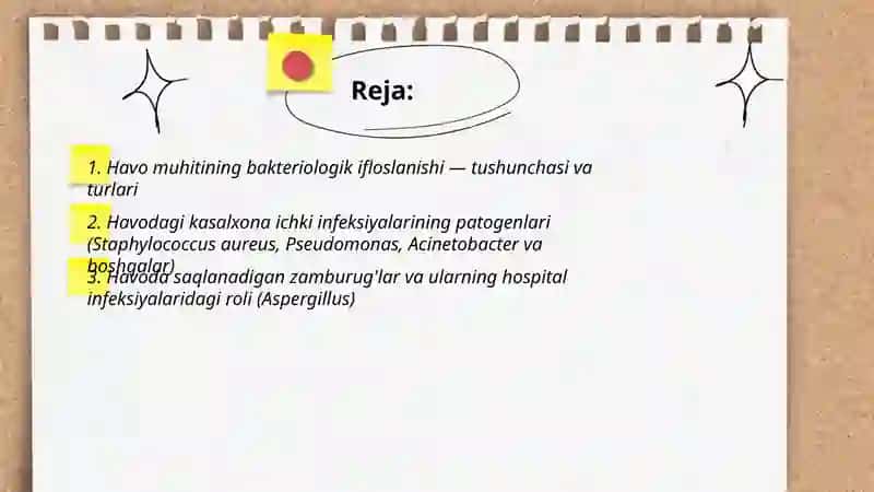 Havo muhitining bakteriologik ifloslanganligi 2