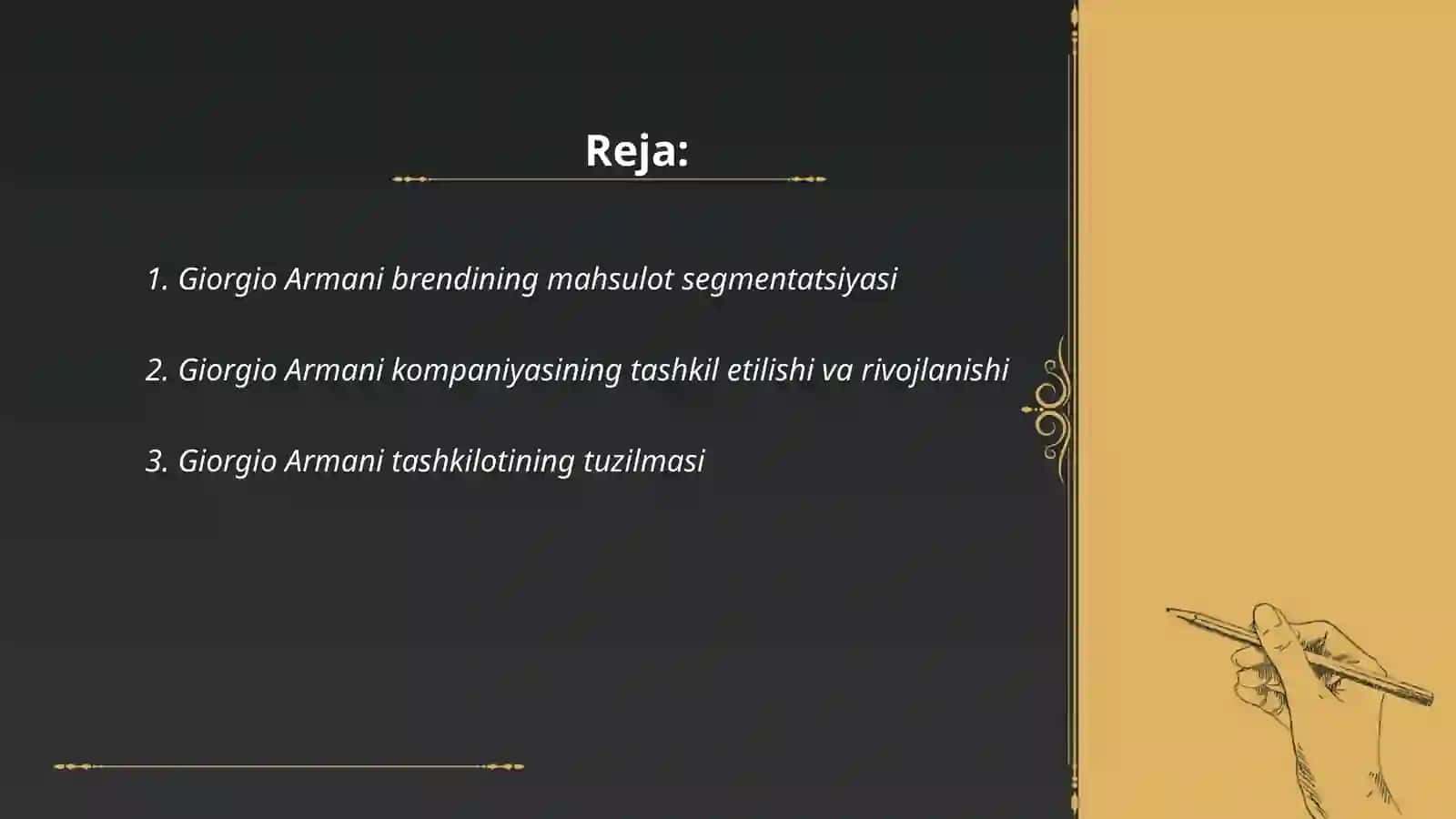 Giorgio Armani Brend Kompaniyasining Boshqaruv Jarayonlari 2