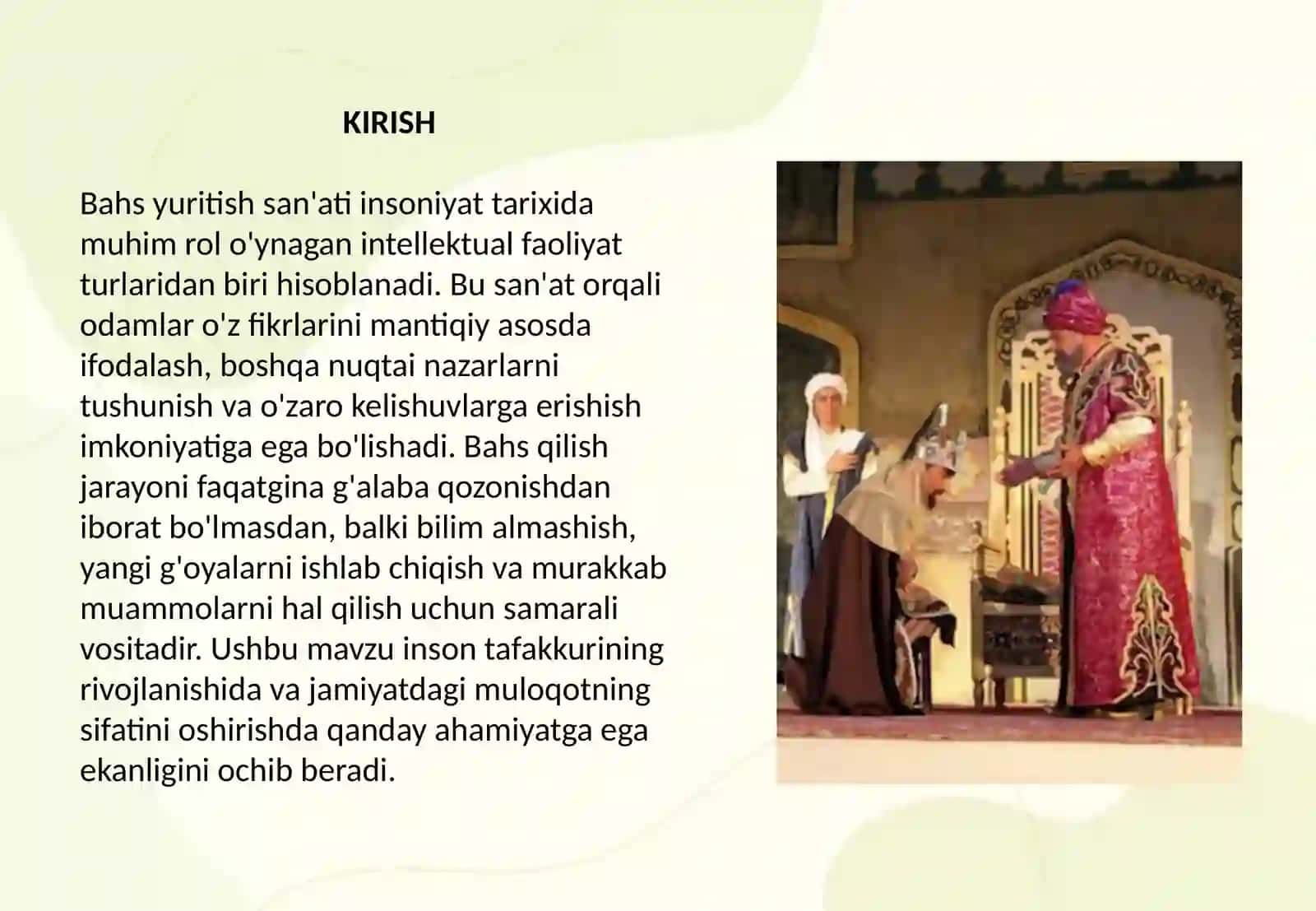 Bahs yuritish san'ati. Muammo va uning tafakkur jarayonidagi tutgan o'rni 2