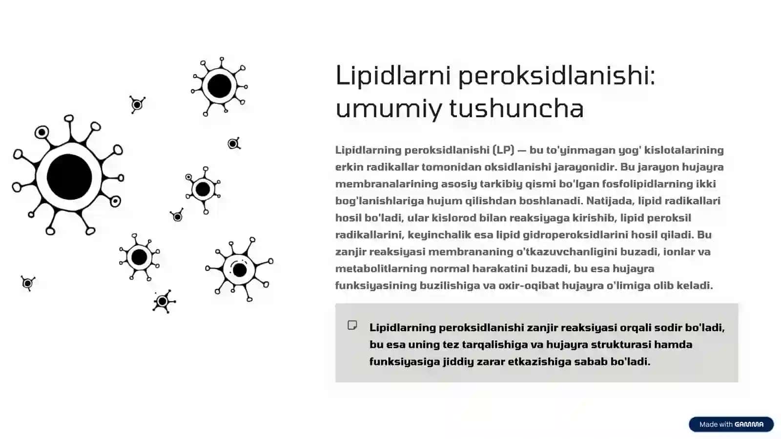 Lipidlarni peroksidlanishi va hujayra shikastlanishi patogenezi 2