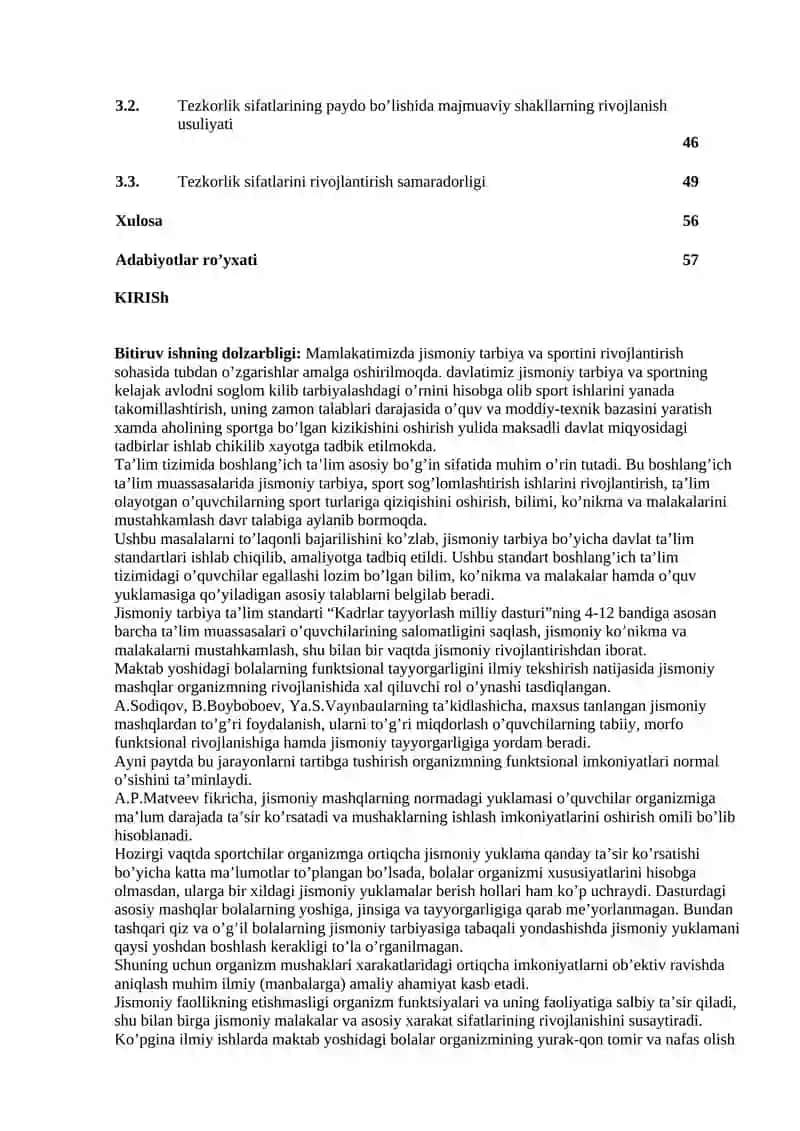 Tezkorlik sifatlarini rivojlantirishda harakatli o‘yinlarni o‘rni 2