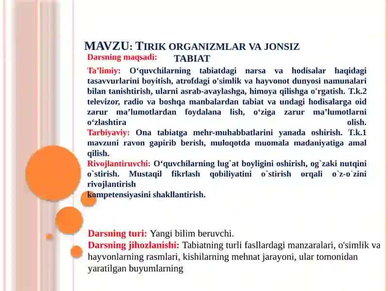 Tirik organizmlar va jonsiz tabiat 2