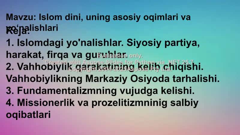 Islom mazhabchiligi 2
