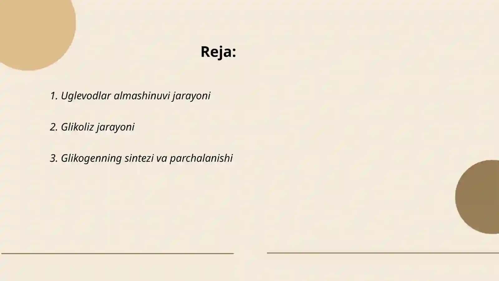 Uglevodlar almashinuvi va funksiyalari 2