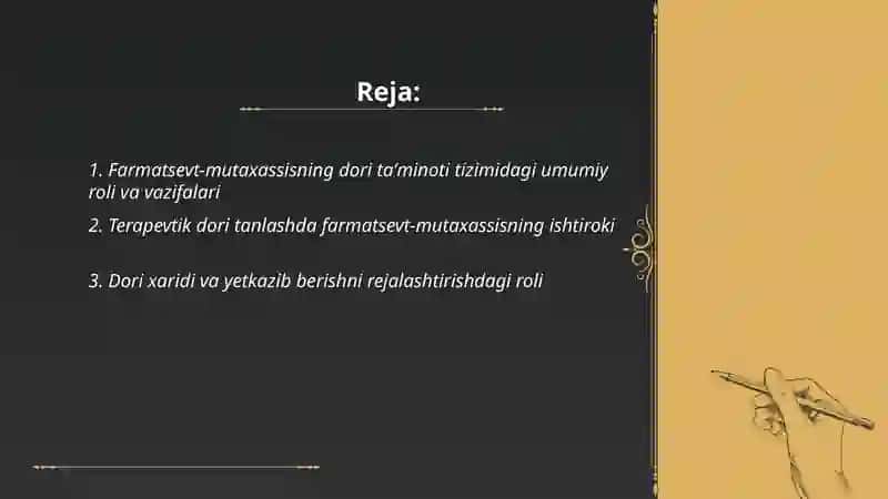 Farmatsevft-mutaxasisning dori taminoti tizimidagi roli 2