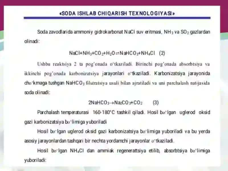 Sodda ishlab chiqarishdagi Karbokolonaning tuzilishi va ishlashiba 2