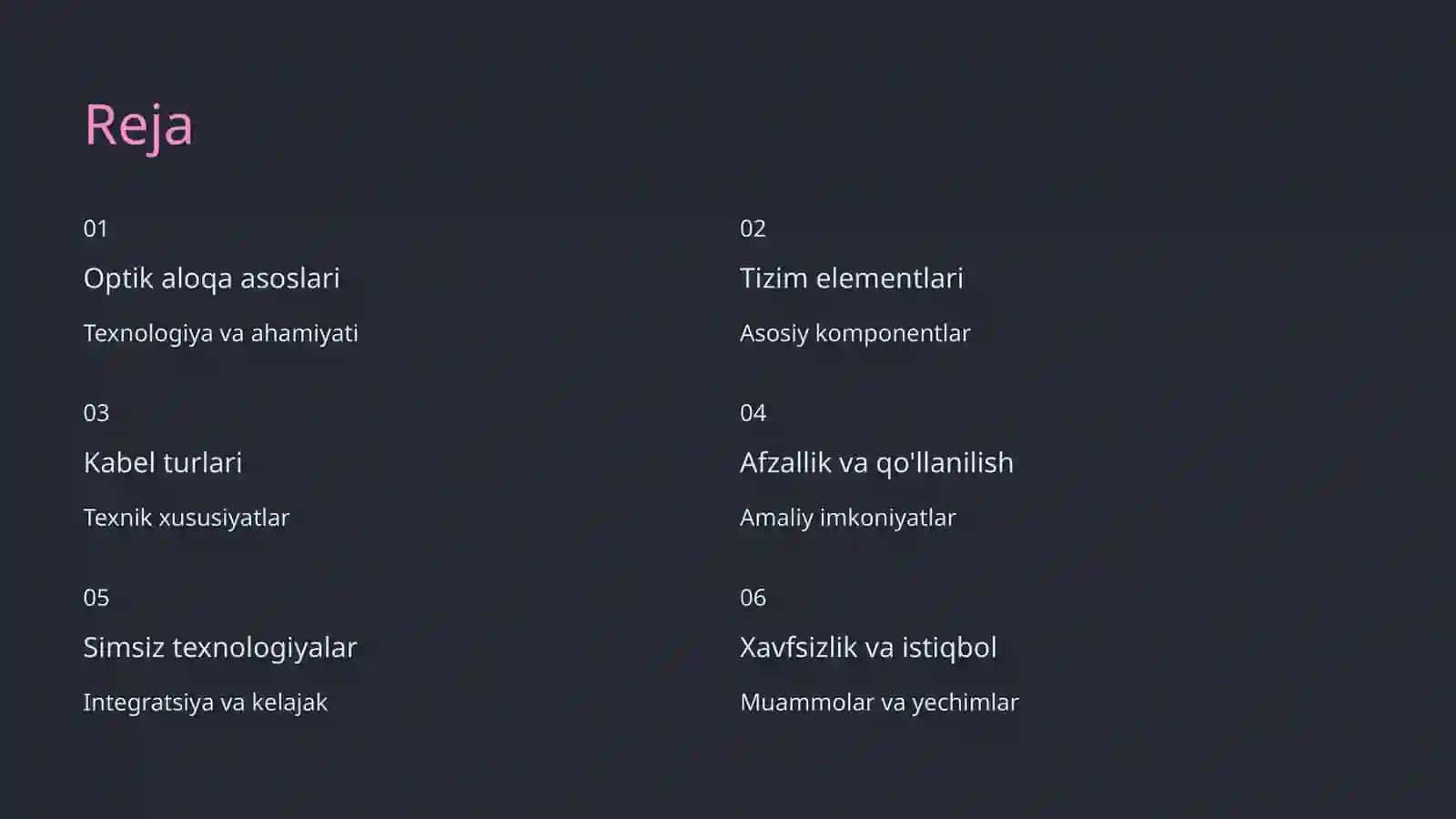 Optik usulda ma’lumot almashish. Simsiz aloqa/uzatish usullari 2