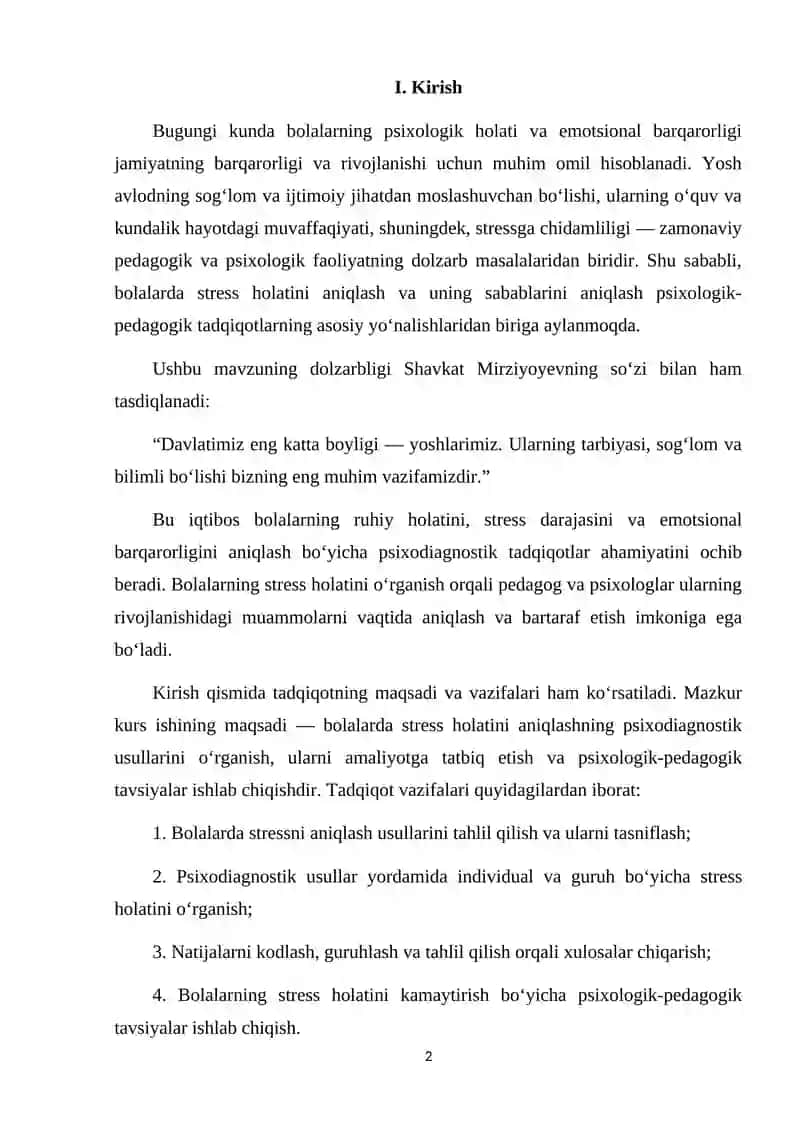 Bolalarda stress holatini aniqlashning psixodiagnostik usullari 2