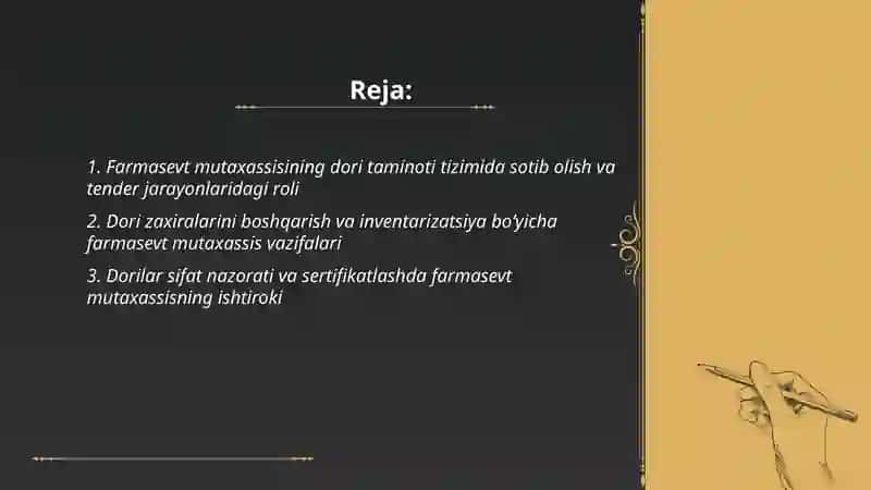 Farmasevft mutaxasisning dori taminoti tizimidagi roli 2