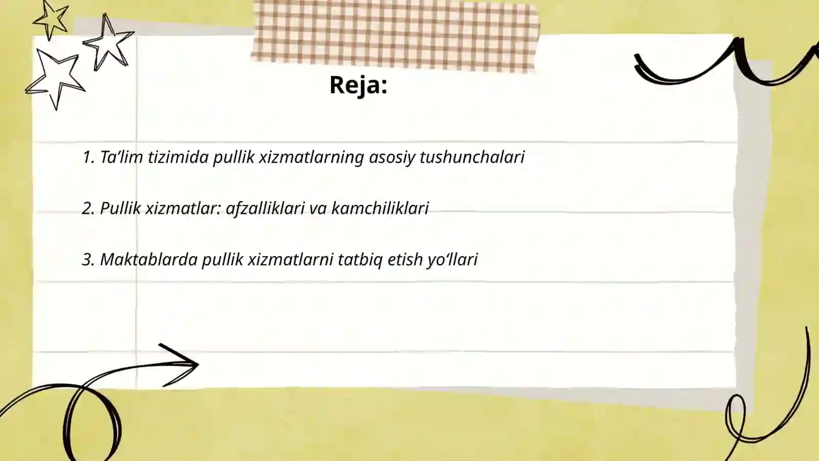 Taʼlim tizimida pulli xizmatlarni joriy etish 2