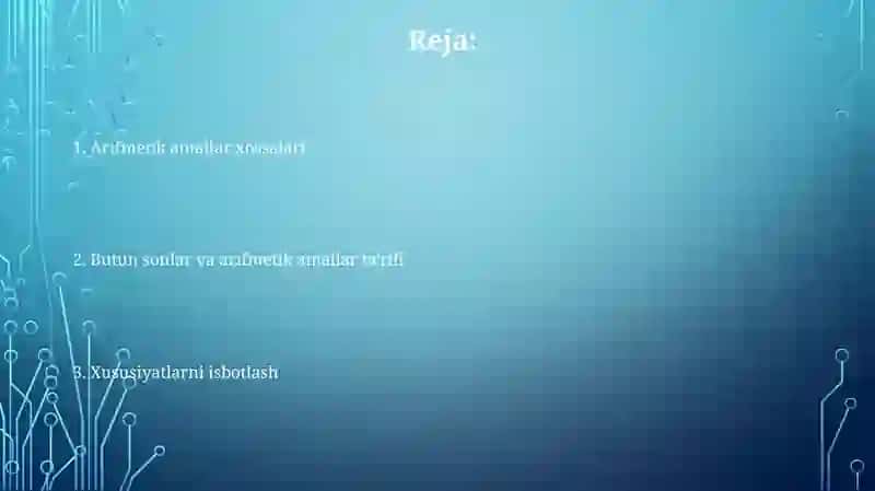 Arifmetik amallar va butun sonlar 2