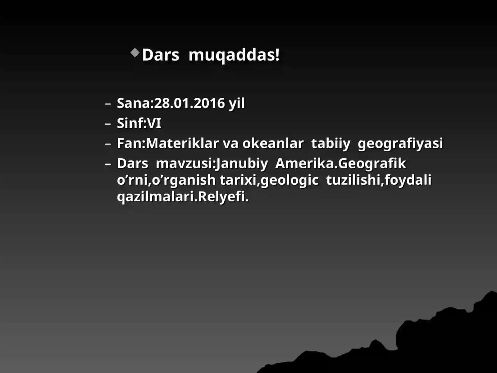 Janubiy Amerika.Geografik o’rni,o’rganish tarixi,geologik tuzilishi,foydali qazilmalari 2