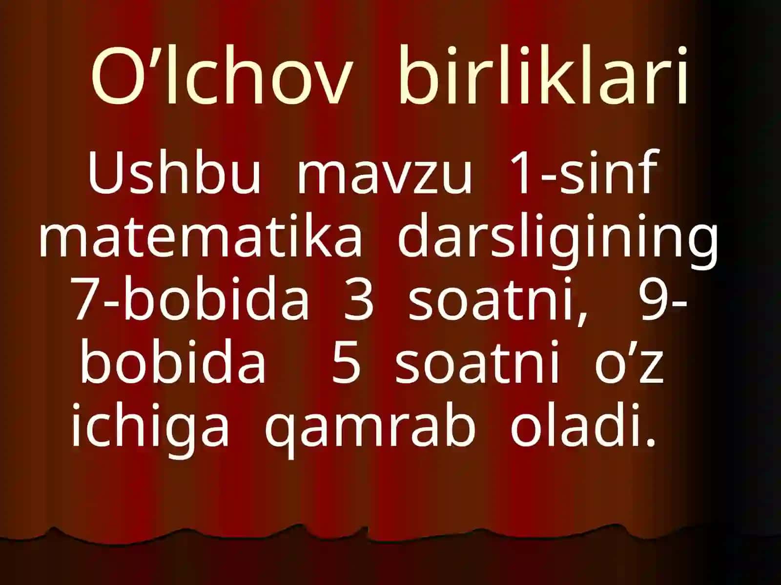 O’lchov birliklari 2
