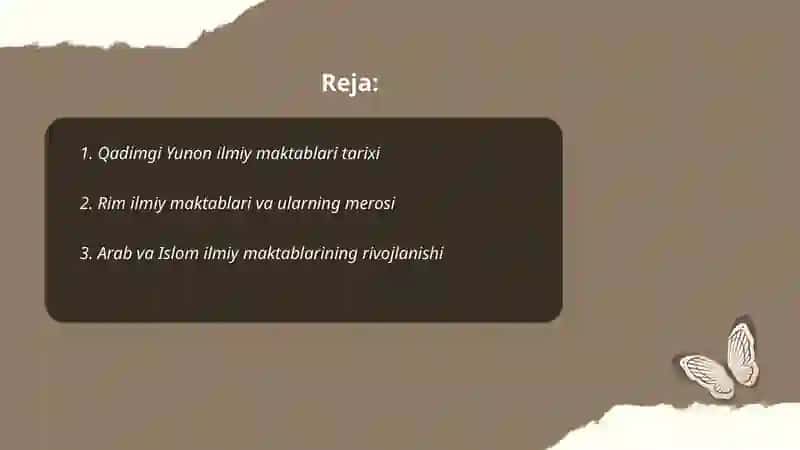 Xorijiy ilmiy maktablar tarixi 2
