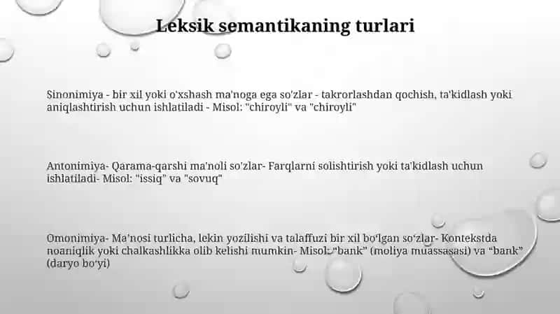 Sinonimiya Antonimiya Va Omonimiya Va Ularni Gaplarda Qo'Llash 2
