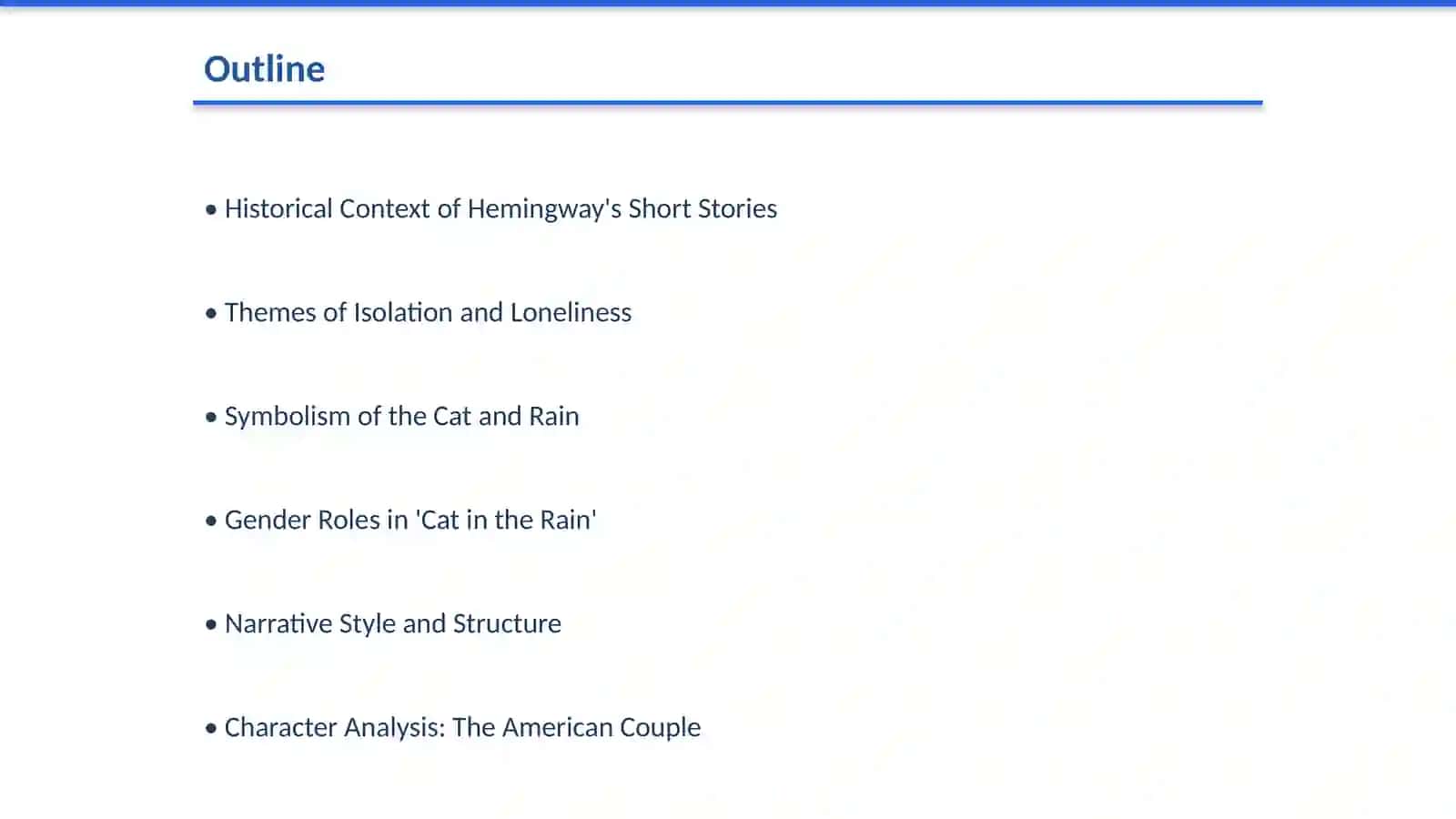 "Cat in the Rain" by Ernest Hemingway 2