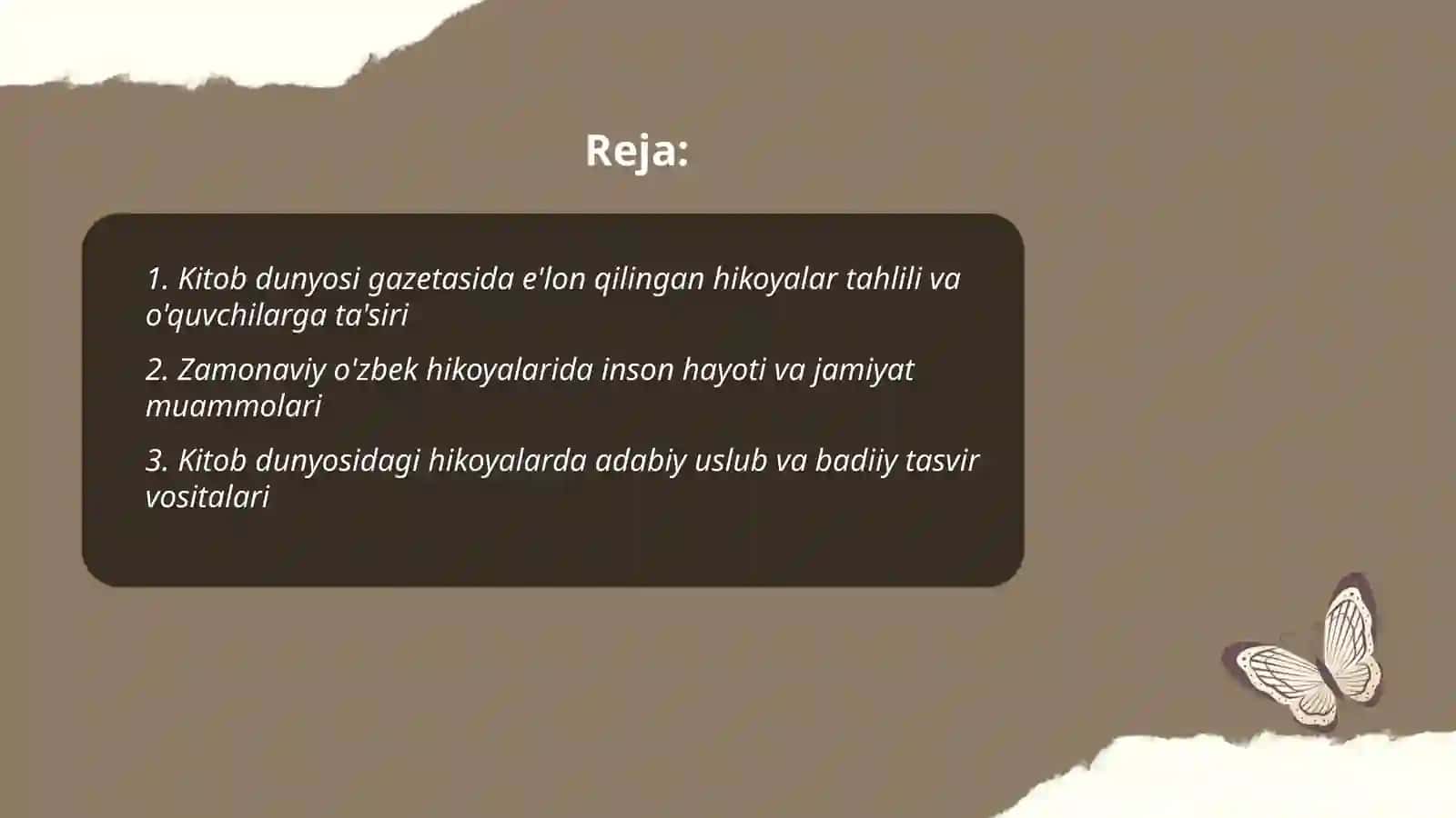 Kitob dunyosi gazetasida e'lon qilingan hikoyalar tahlili 2