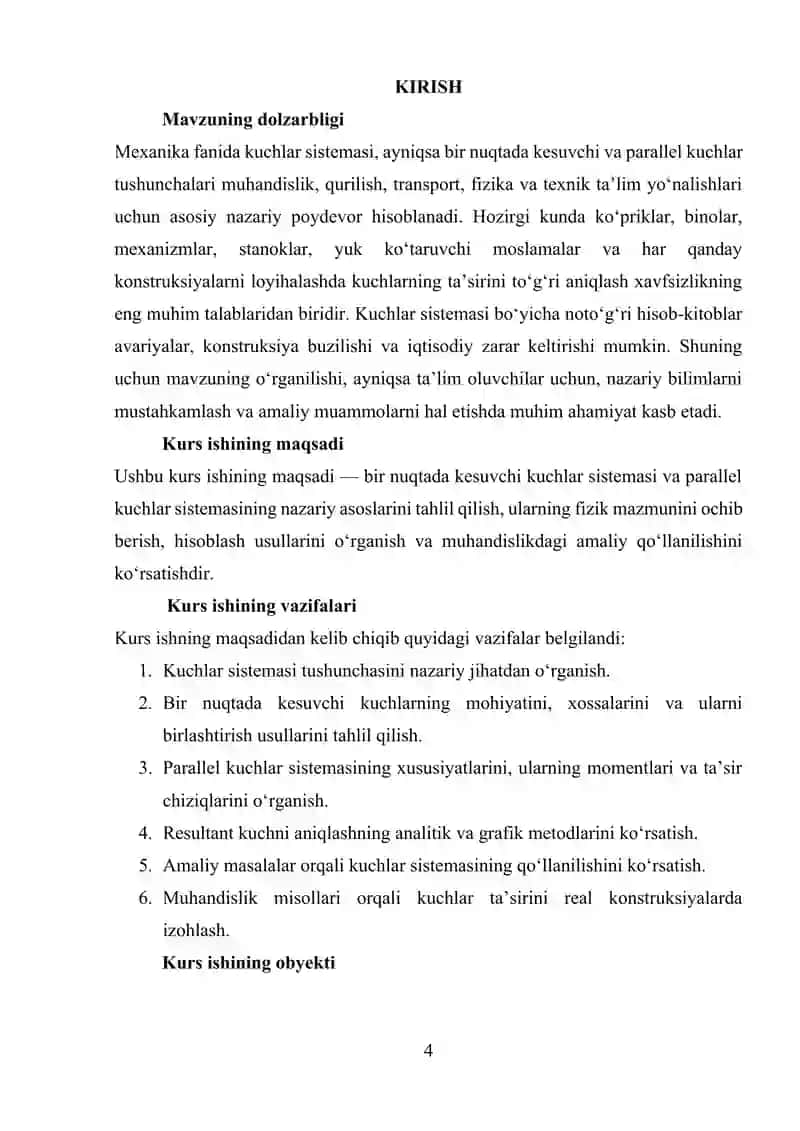 Bir nuqtada kesuvchi kuchlar sistemasi 2