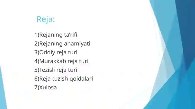 Reja.Rejaningturlari 2