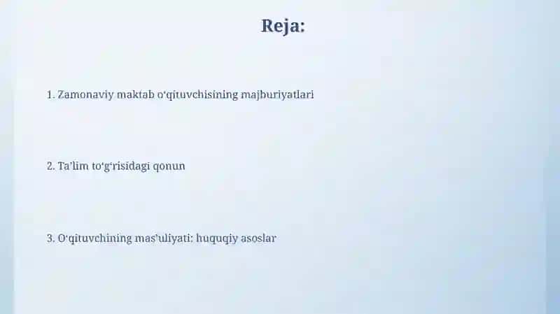 Ta'lim to'g'risidagi qonunchilik: Asosiy tamoyillar 2