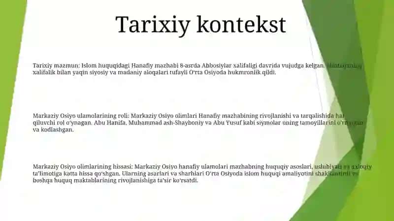 Hanafiy Mazhabi Rivojida Markaziy Osiyo Faqihlarining Roli Va Hissasi 2