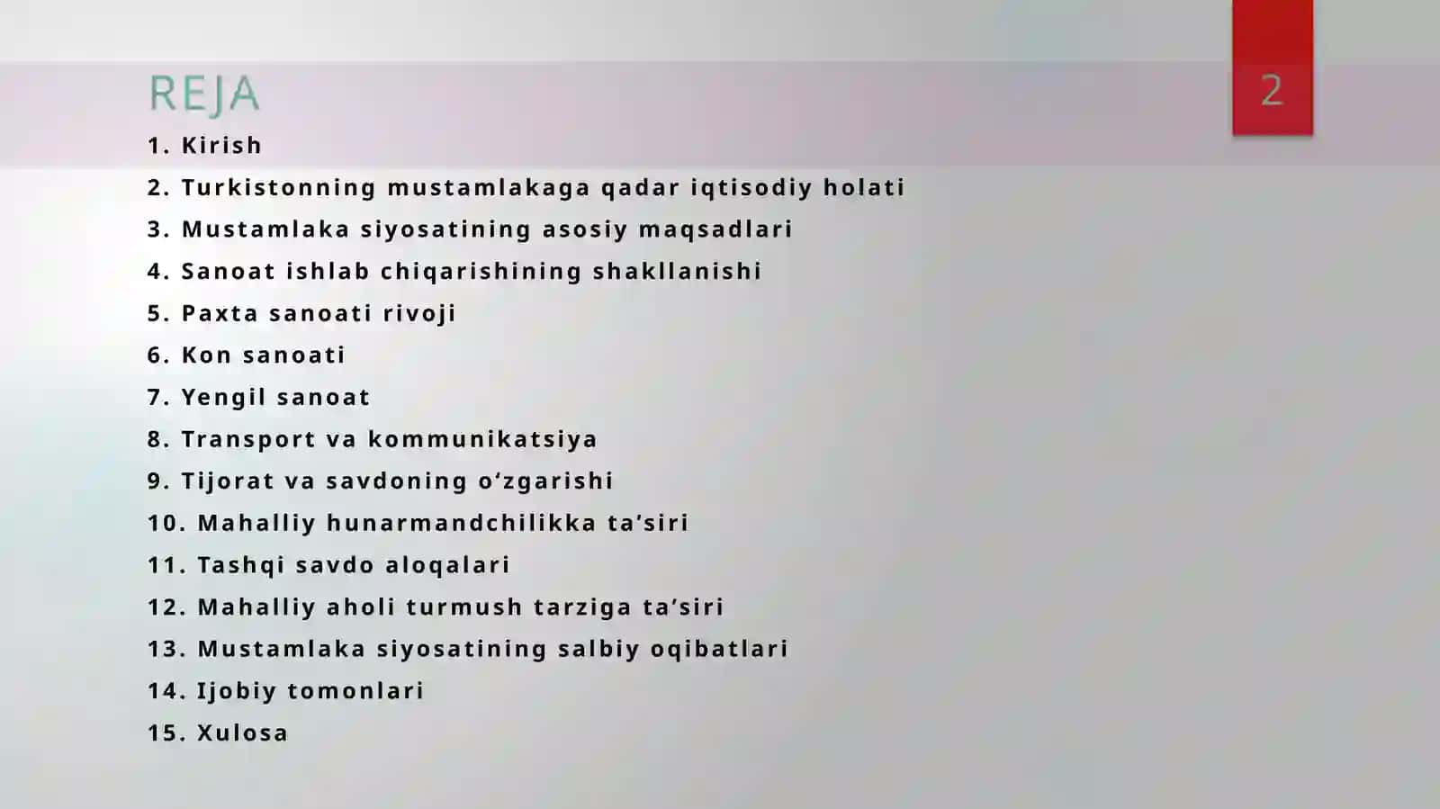 Mustamlakada vrida Turkistonda sanoat ishlab chiqarish iqtisodi vatijorat 2