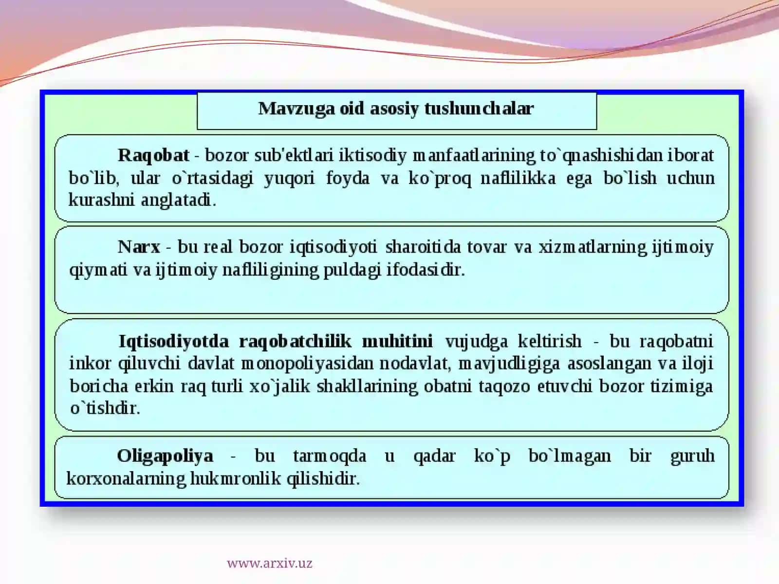 Raqobatning mohiyati, shakllari va usullari 2