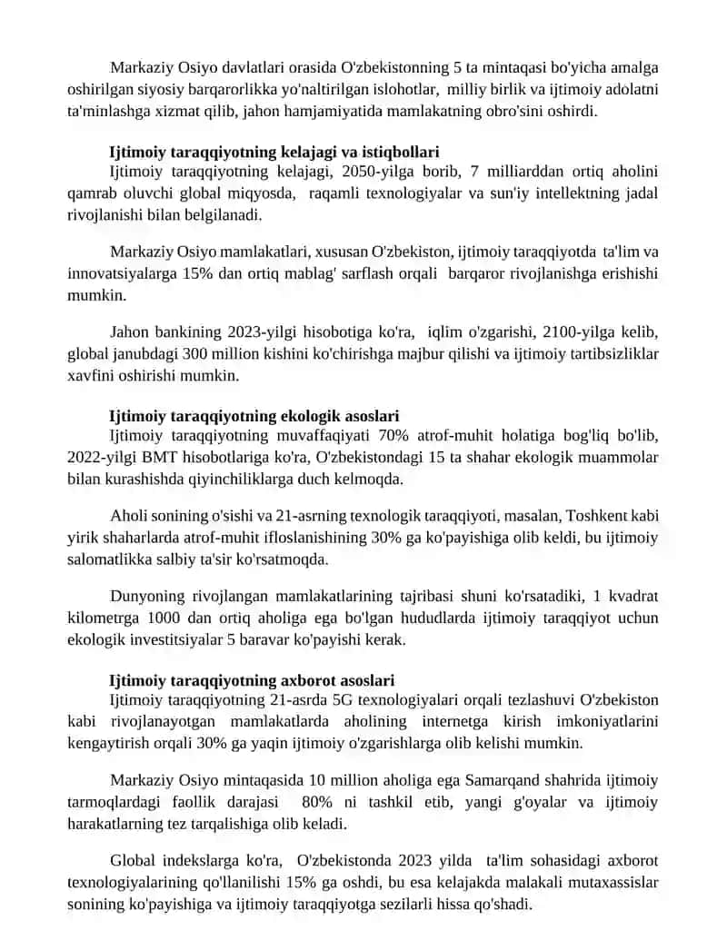 Ijtimoiy rivojlanishning nazariy asoslari 2