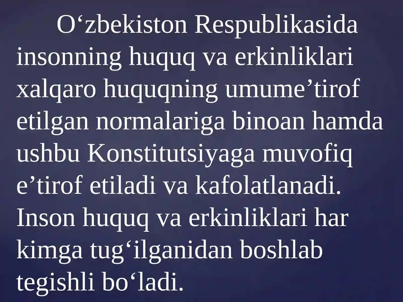 Insonning shaxsiy hamda siyosiy huquqlarini mustahkamlash masalalari 2