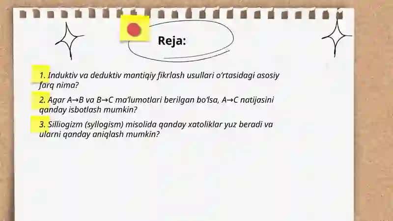 Mantiqiy fikrlashga oid savollar faqat savollarni oʻzi boʻlsin 2