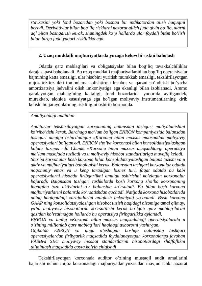 Korxona uzoq muddatli majburiyatlarining xususiyatlari 2