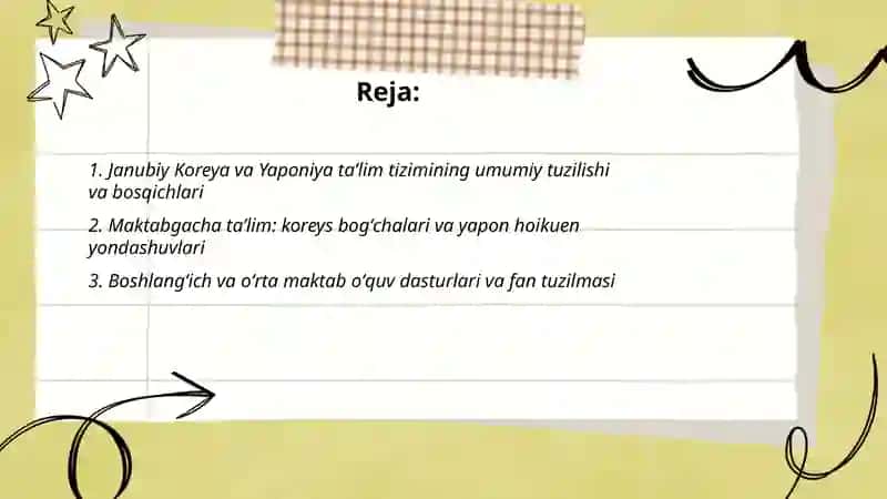 Janubiy Koreya va Yaponiya davlatlarining taʼlim tizimi 2