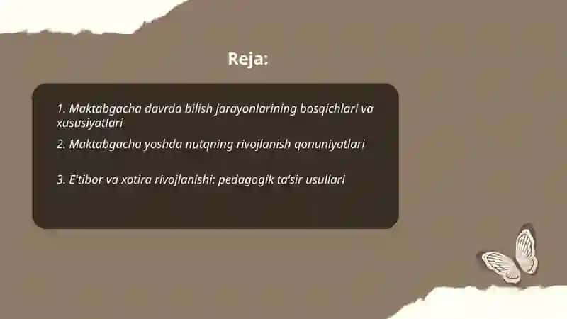Maktabgacha tarbiya davrida bilish jarayonlari va nutqning rivojlanish qonuniyatlari 2