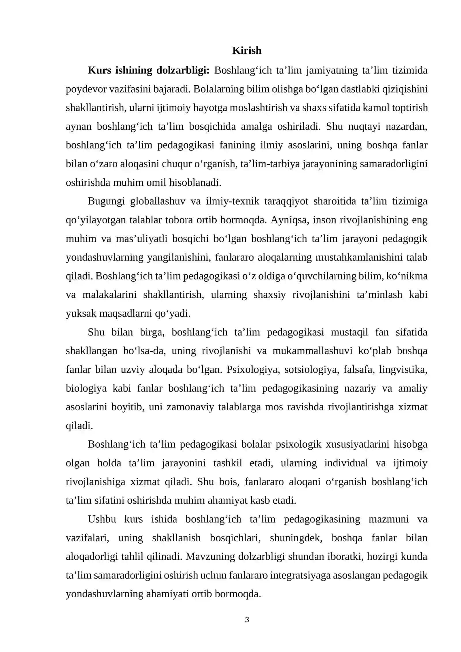 BOSHLANG'ICH TA'LIM PEDAGOGIKASI FANINING BOSHQA FANLAR BILAN ALOQASI 2